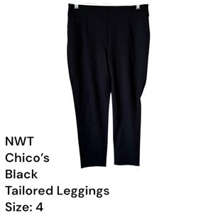 NWT Chico's Elegant Black Tailored Crop Leggings SIZE: 4 #8